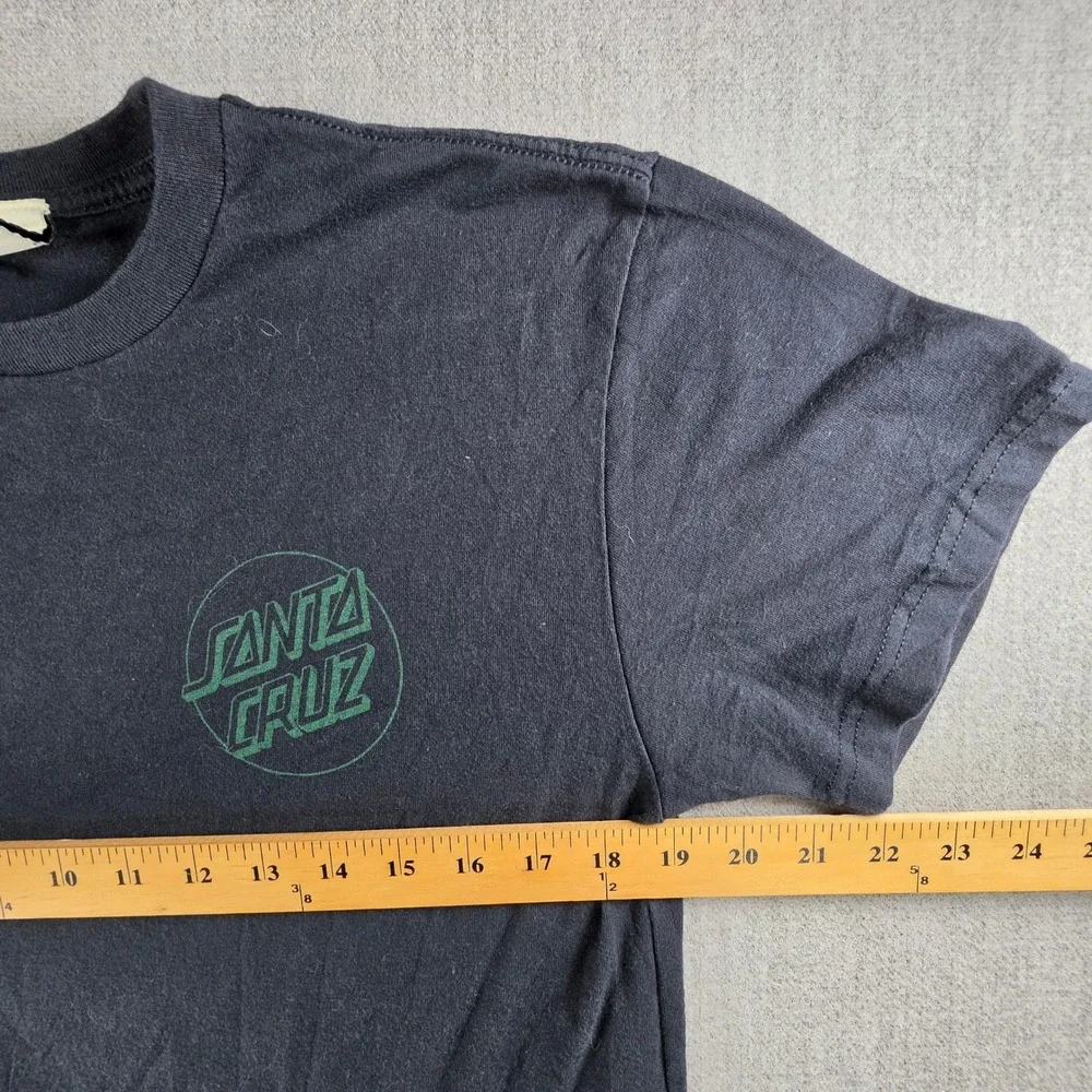 Santa Cruz Graphic T-Shirt Mens Small Black Green Logo Eco Tee